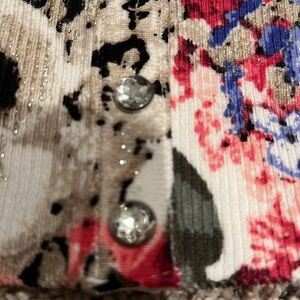 WHBM floral fairy core feminine  spring sweater rhinestone  snaps sku CK 09